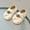 Beige, variant on Wavsuf Toddler Girl Shoes Low-Cut Bow Soft Bottom Winter Casual Beige Princess Shoes Size 15-18 Months