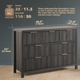 thumbnail image 3 of ARKANTOS Fluted 7-Drawer Double Dresser for Bedroom, Charcoal Oak Finish, 3 of 9