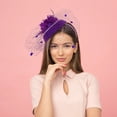 thumbnail image 3 of Pinzas para el pelo con forma de tocado, de malla con plumas, para fiestas de té, con flores, para bodas, mini sombreros, accesorios para el cabello, 3 of 7