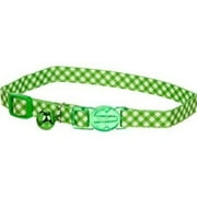 Coastal Pet Products CCP6781CKG Fashion Safe Cat Adjustable Breakaway Collar with Bells, Checkered Green