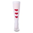 thumbnail image 2 of MeMoi Girls "Triple Heart" Cotton-Rich Mini-Ribbed Heart-Themed Knee High Sock - Girls - Female, 12, Pink, 2 of 11