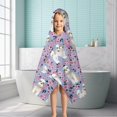 thumbnail image 6 of Bichon Dog Purple Florals Hooded Bath Towel，50"x30" for Ages 3 To 12 Kids, Quick Dry Lightweight Soft Microfiber Hood Beach Towel Cover Up for Kids, 6 of 7
