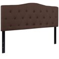 thumbnail image 1 of Cambridge Tufted Upholstered Queen Size Headboard in Dark Brown Fabric, 1 of 9