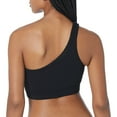 thumbnail image 2 of DKNY Sport Womens Double Layer One Shoulder Mesh Combo Bralette Black L, 2 of 3