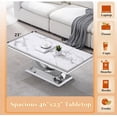 thumbnail image 3 of Living Room Coffee Table Set of 3, Modern Marble Coffee Table, End Side Table and Console Table, 3-Piece Living Room Table Set with Stainless Steel Base for Living Room,Home Office, 3 of 8