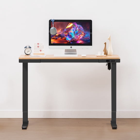 COMHOMA 48 x 24 inch Ergonomic Standing Desk with Built-In Drawer, Child and Pet-Safe Rounded Corners, and High Load Capacity