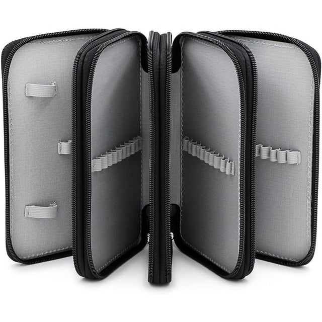 Wareable Oxford Bolsas de lápices de colores Grandes 72 ranuras Organizador de lápices Estuche portátil para lápices de acuarela (Negro)