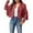 Watermelon red, variant on Clearance 2024!Plus Size Coat Ladies Fashion Solid Color Fringe Faux Suede Leather Jacket Fashion Fringe Motorcycle Cropped Jacket