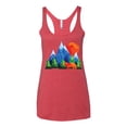 thumbnail image 2 of Neon Colorful California Bear Sunset Cali Redwoods | Womens Fashion Premium Tri-Blend Racerback Tank Top, Vintage Red, Small, 2 of 4