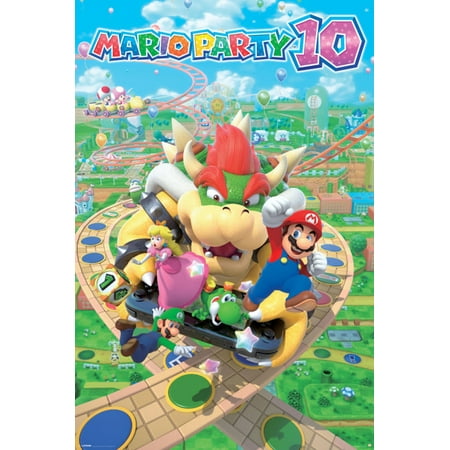 Mario Party 10 Nintendo Wii U 2015 Party Video Game Series Nd Cube Bowser Mini Games Poster -