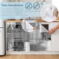thumbnail image 5 of Grey Abstract Cabinet Curtain 32"Wx55"L, Dustproof Pantry Door Curtain with Self Adhesive Tape, Modern Mottled Art Oil Painting Tall Storage Cover Privacy Drape for Bathroom Kitchen Laundry Room, 5 of 9