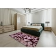 thumbnail image 4 of Ahgly Company Indoor Round Abstract Plum Purple Oriental Area Rugs, 6' Round, 4 of 6
