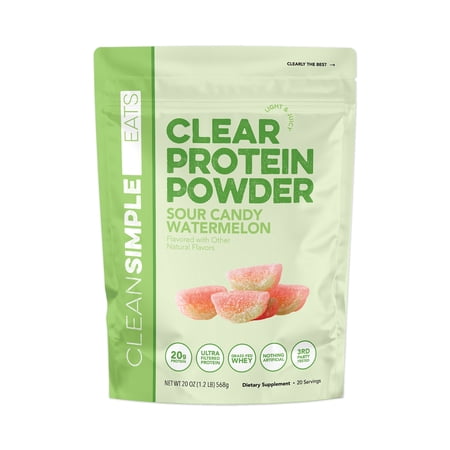 Clean Simple Eats Clear Protein Powder Sour Candy Watermelon Gusset - 20 oz/20 Servings