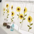 thumbnail image 3 of Semi-Sheer Sunflower Half Curtain Short Drape Rod Pocket Valance Balcony Living Room Window Drapes, 3 of 9