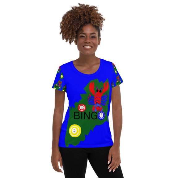 Blue Maine unisex Bingo Athletic T-shirt  (XS)