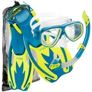 Cressi Junior Rocks Mask Fin Snorkel Set, BLYL-LG/XL