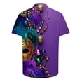 thumbnail image 4 of BiZtdJrK 90 Off Clearance Sale Mardi Gras Shirts for Men, Loose Fit Mask Print Button Up Hawaiian Shirts Casual Turndown Collar Blouses Plus Size Holiday Summer Top Multicolor 5XL, 4 of 6
