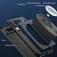 thumbnail image 2 of Magnetic Case for Google Pixel 8 with Hidden Kickstand, [Mag-Safe Charging] [Military-Grade Drop Protection] Rugged Heat Dissipation Frosted Back Phone Case for Google Pixel 8, Black, 2 of 11