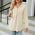 thumbnail image 3 of Christmas Clearance! Ohufall Hoodies for Women, Sweatshirt for Women New V-neck Button Drawstring Long Sleeved Loose Tops Sweater Clearance, 3 of 4