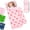 Pink Strawberry, variant on Primlect Nap Mat, 55" x 22", Portable Sleeping Bag with Removable Pillow, Easy to Roll & Store, Pink