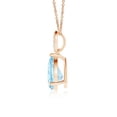 thumbnail image 2 of ANGARA Natural Pear-Shaped Aquamarine Pendant with Leaf Bale in 14K Rose Gold for Women (Size-8x6mm) | March Birthstone, Birthday, Anniversary, Jewelry Gift for Women | Natural Aquamarine Necklace, 2 of 8