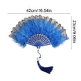 thumbnail image 3 of MMJ Folding Fan Vintage Puffy Handheld 16.54x9.06in for Wedding Dance Performance Party Picnic Indoor Outdoor Decor Gift, 3 of 6