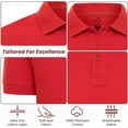 thumbnail image 3 of BAAZ Men's Solid Cotton Pique Polo, Red, Large, 3 of 5