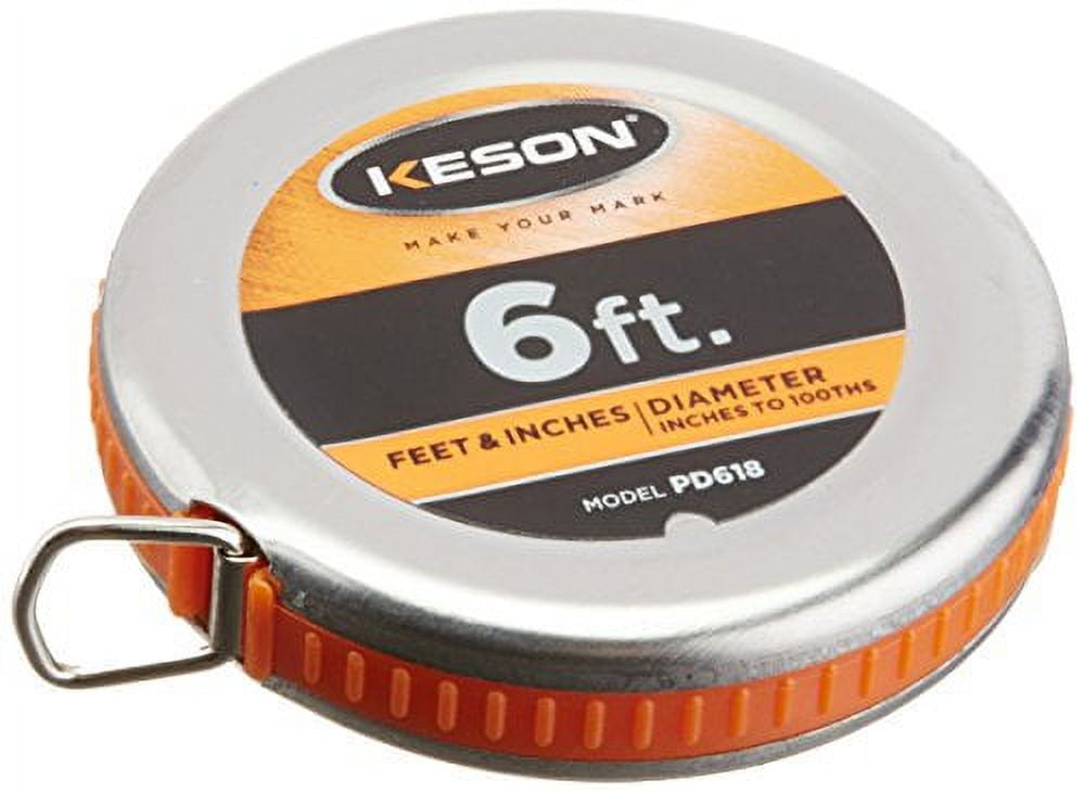 Keson 6 ft Wrap-a-Round/Diameter Tape Measures, 1/4 in Blade PD618N
