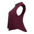 thumbnail image 3 of eVogues Plus Size Cropped Sleeveless Peephole Top Burgundy, 3 of 4