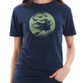 thumbnail image 3 of Big Size Flying Witch Graphic Design Unisex Ring Spun Cotton Vintage Short Sleeve Crewneck Tee Shirt - Vintage Denim XL, 3 of 4
