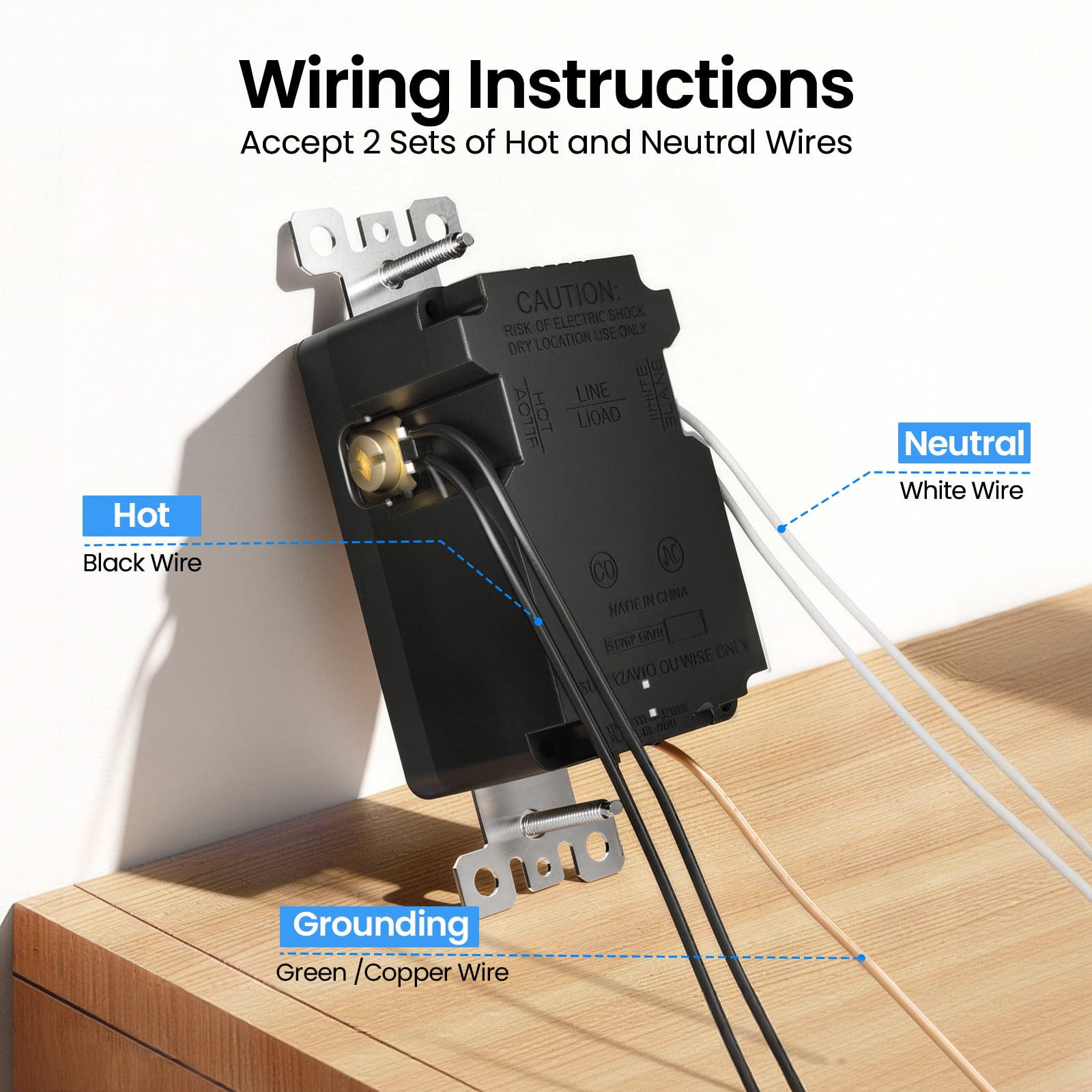 ELEGRP 30W 6.0 Amp 3-Port USB Wall Outlet, 15A Duplex Receptacle with Dual Type C & A Ports,UL Listed,w/Srewless Wall Plate, Matte Ivory 1PC