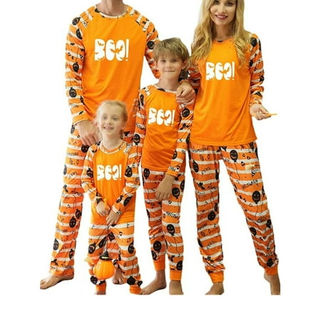 

Sunisery Family Matching Pajamas Sets Halloween Pumpkin Sleepwear for Baby Adults Kids Holiday Pjs Set