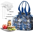 thumbnail image 4 of Pioneer Flower Drawstring Lunch Bag Women - Drawstring Lunch Bag Insulated for Work Office - Stain-Resistant Large Lunchbags for Women with Multi-Pockets, 4 of 6