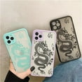 thumbnail image 2 of Case for iPhone 11 6.1 inch, Clear Fashion Animal Sculpture Dragon Cartoon Pattern Frosted PC Back 3D and Soft TPU Edge Bumper Silicone Shockproof Protective Case - Green, 2 of 9