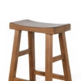 thumbnail image 3 of Marv Barstool Set of 2, Saddle Seat, Rustic Oak Mahogany Wood, 30 Inch, 3 of 6