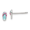 thumbnail image 2 of Sterling Silver Teal & Pink Enameled Flip-flop Post Stud Earrings, 2 of 3
