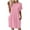 Pink, variant on Zorckvet Womens Dressy Dresses A Line Solid Color Crewneck with Pockets Midi Dress for Women Fashion