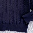 thumbnail image 6 of Girls Sweater Cable Knit Peter Pan Collar Button Placket Soft Lightweight Long Sleeve Jumpers (Navy), 6 of 6