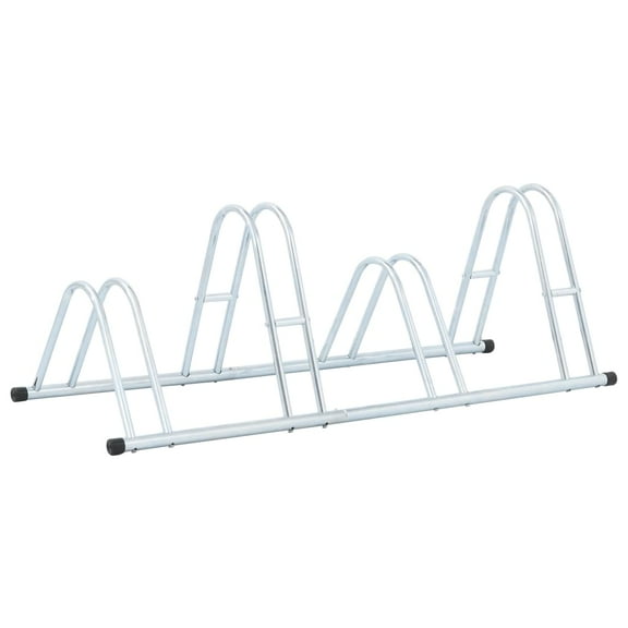 vidaXL Bicycle Stand for 4 Bikes Floor Freestanding Galvanized Steel