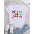 thumbnail image 2 of Playera Deportiva Manga Corta Mujer Dry-FitWomen's Colorful Letter Print Fashion Tee - Casual Round Neck Short Sleeve, Stretchy Polyester Blend, Machine Washable - Perfect for SummerFather's Day, Mo, 2 of 7