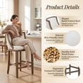 thumbnail image 4 of Dayalane Modern Farmhouse Bar Stools Set of 4, 26” Counter Height Bar Stools with Curved Back, Linen Upholstered & Solid Wood Legs Island Chairs for Dining Rooms Kitchens and Bars, Beige, 4 of 13