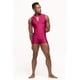 thumbnail image 1 of Chaleco con cremallera de cuello alto para hombre, traje de baile de una pieza para gimnasia deportiva y fitness para hombre, 1 of 4