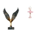 thumbnail image 1 of Elegante Escultura De Bailarina Alada De Resina, Adorno Decorativo De Feng Shui, Figura De Niña, Regalo De Cumpleaños, Recuerdo Para Oficina, Sala De Estudio, Estantería., 1 of 8
