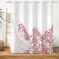 thumbnail image 2 of MIZHONA Red Floral Shower Curtain with Snap in Liner,Flower Fabric Bathroom Curtain No Hooks,71"× 74", 2 of 6