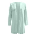 thumbnail image 4 of Manteau pour Femmes Automne Hiver Col Rond Trench-Coat Manches Longues Tricoté Manteau Extérieur Couleur Unie Mode Manteau Ouvert devant Cardigan Mi-Long Chaud, 4 of 5