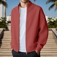 thumbnail image 2 of Fgnfyis Mens Winter Jacket Winter Solid Color Rib Knit Double Zipper Casual Jacket Without Hood Textured for Everyday Wear Coats for Men Red XXXXXXL, 2 of 4