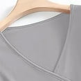 thumbnail image 5 of WTXUE Women's V Neck Tops Slim Fitted T-Shirt Front Wrap Ruched Short Sleeve Tee Shirts Trendy Tight Tank Tops Business Casual Work Blouses Going Out Tops Summer Tops Grey M, 5 of 7