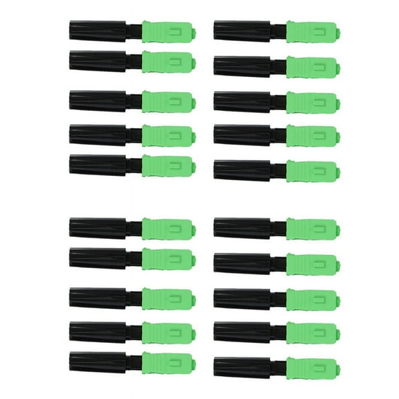 20Pcs Ftth Embedded Quick Connector / Green Plastic Fiber Optic Connector