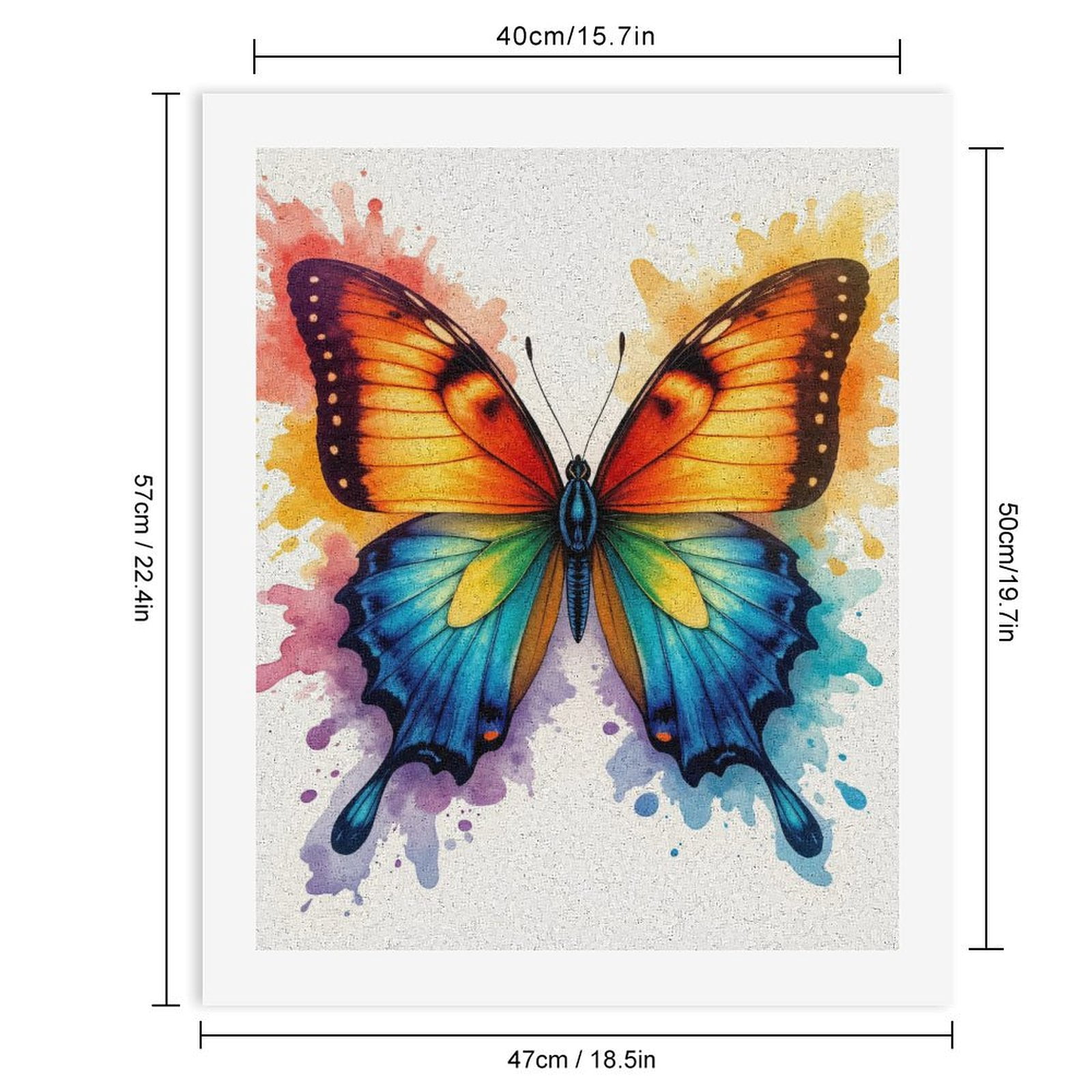 Paint By Numbers Kit for Adults Beginner - DIY Colorful Watercolor Butterfly Art Canvas Painting Kits for Adults, Frameless Paint By Number for Adults for Home Wall Decor 16x20 Inch