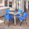 thumbnail image 2 of Regency Kee 36 in Square Breakroom Table- Maple Top, Chrome Legs, 4 M Stack Chairs- Blue, 2 of 8